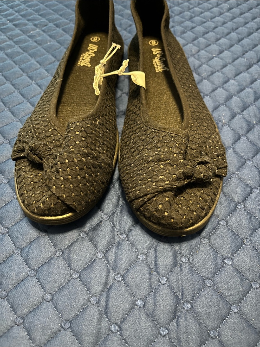 US Sport Black Knot Slip-On Ballet Flats - Picture 8 of 8